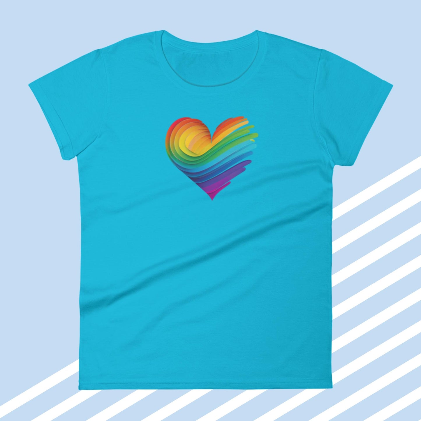 Rainbow Heart Women's Short Sleeve T-Shirt