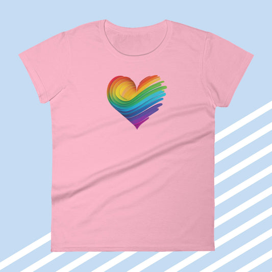 Rainbow Heart Women's Short Sleeve T-Shirt