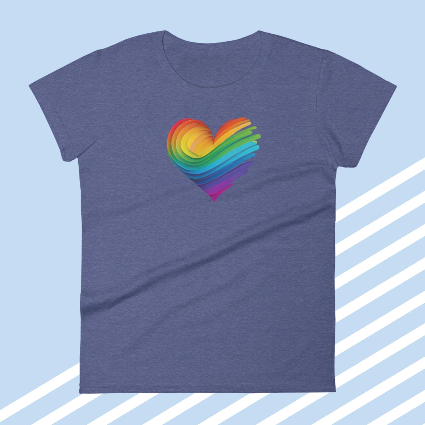 Rainbow Heart Women's Short Sleeve T-Shirt