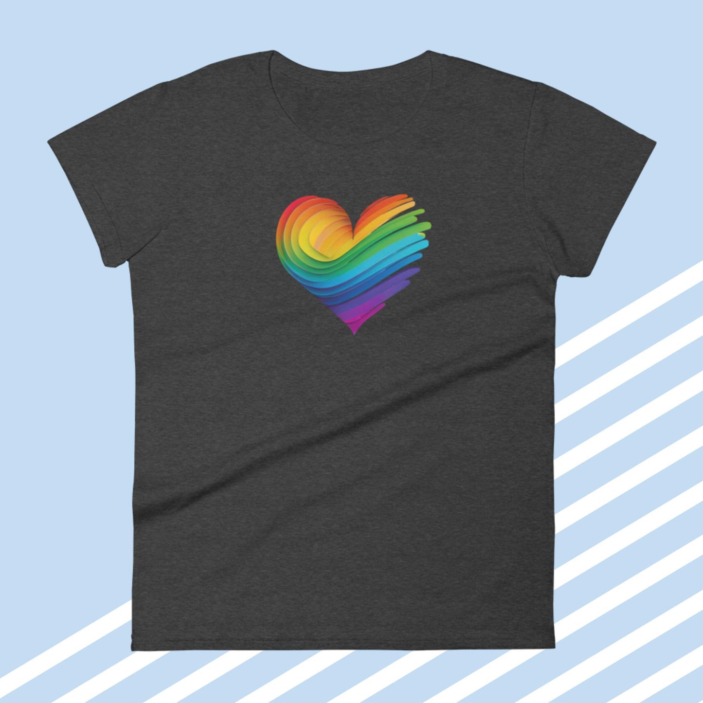 Rainbow Heart Women's Short Sleeve T-Shirt