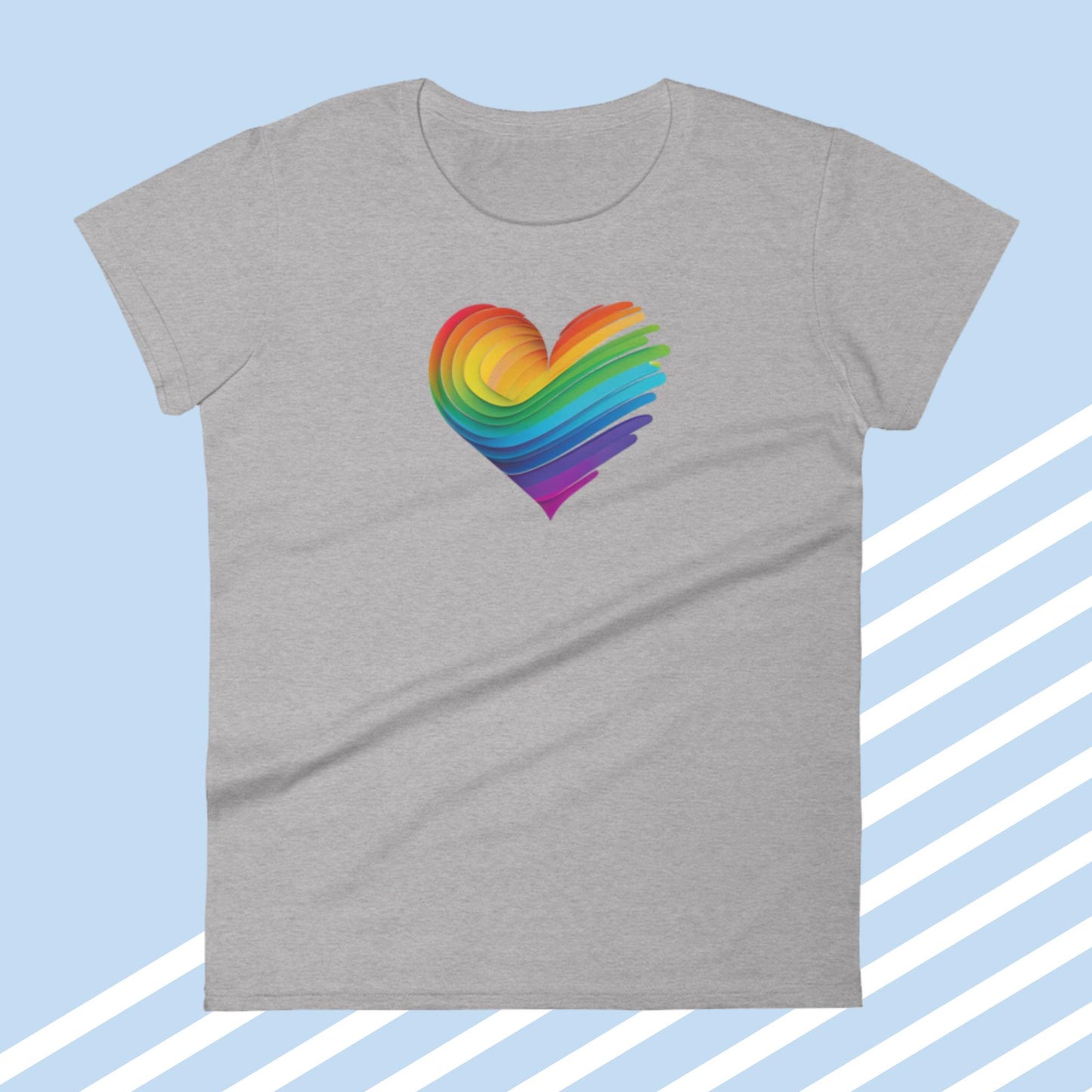 Rainbow Heart Women's Short Sleeve T-Shirt