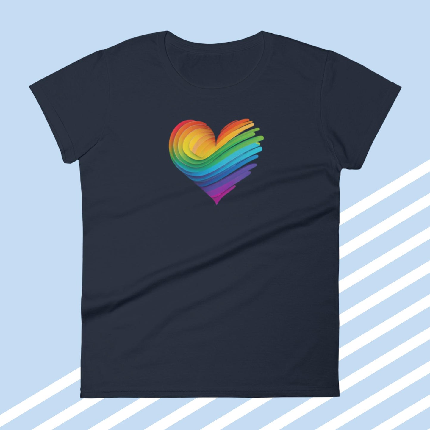 Rainbow Heart Women's Short Sleeve T-Shirt