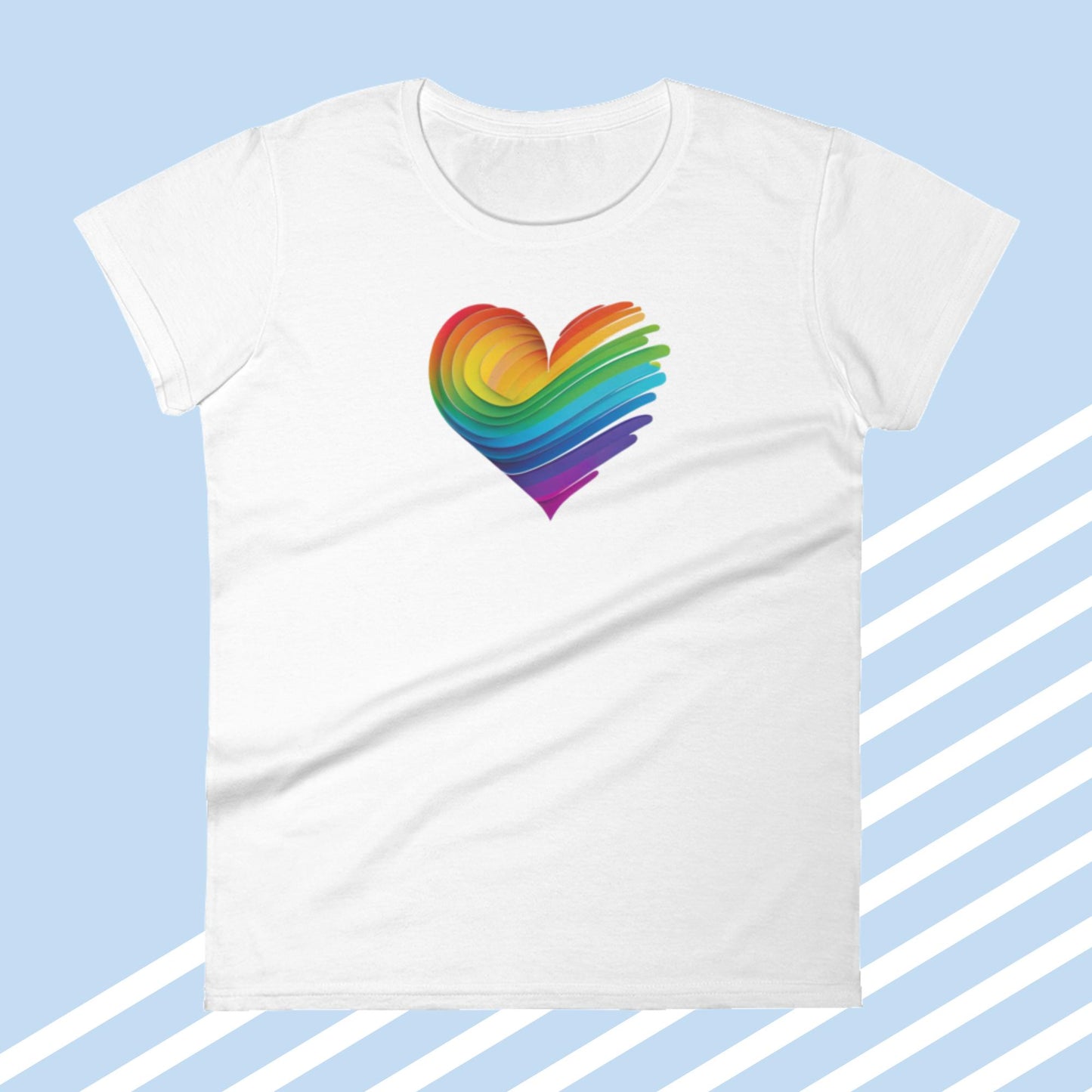 Rainbow Heart Women's Short Sleeve T-Shirt